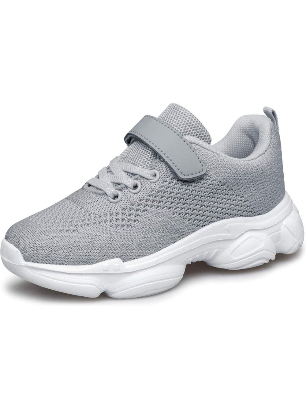 Kids Grey Mesh Shoes Toddler Boys Girls Running Sports Strap Breathable Sneakers